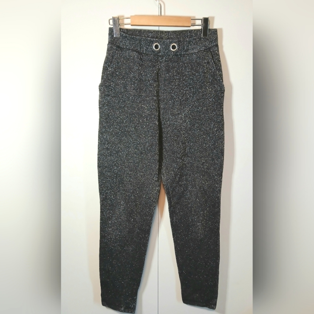 ONLY Black Glitter Jogger Sweatpants Size Small